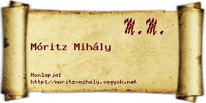 Móritz Mihály névjegykártya
